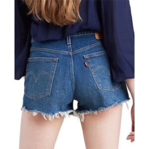 LEVI'S 501 Dark Wash Cut-Off High Rise Jean Shorts size‎ 30